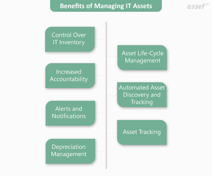 Infographic of the benefits of tracking and managing IT assets in a veterinary clinic